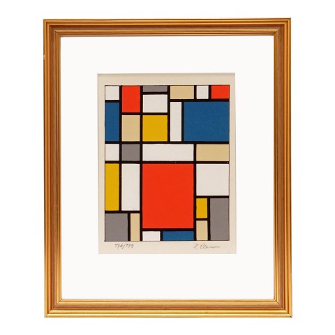 Franciska Clausen, 1899-1986, serigrafi i farver. 
Nummer 176/199. Signeret. Lysmål: 27x20cm. Med 
ramme: 42x35cm