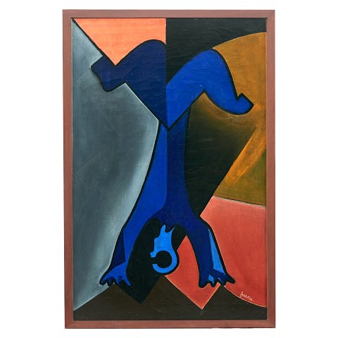 Wilhelm Freddie, 1909-95, oil on canvas. "Akrobat 
Oh". Signed and dated 1930. Size: 110x70cm