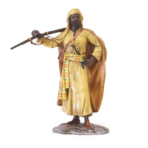 Franz Bergmann wienerbronze i form af kriger. Stemplet. H: 20,5cm