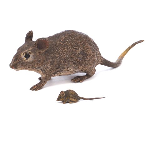 Bronze, Vienna, in the shape of two mice. L: 11 and 3cm