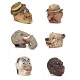Set of six decorative full size masks from an Italian theater group circa 1930-40