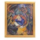 Jais Nielsen painting. Jais Nielsen, 1885-1961, oil on canvas. "Julenat" (Christmas night). Signed and dated 1915. Image size: 83x67cm. With frame: 95x79cm