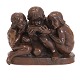 Bronze sculpture "the thirsty children" by Rudolph Tegner, 1873-1950, 1916. Signed "R Tegner". H: 25cm. L: 32cm. T: 17cm. G: 15kg