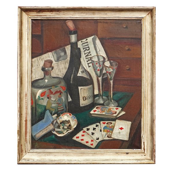 Gerda Wegener, 1886-1940, Nature Morte, Öl auf Leinen. Signiert und datiert 
1927. Lichtmase: 45x37cm. With frame: 54x46cm